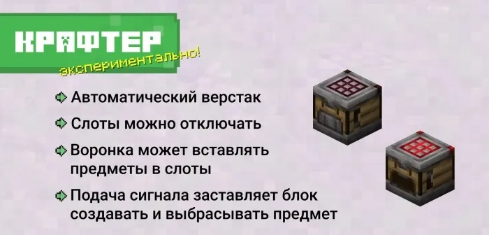 Крафтер в Майнкрафт 1.20.50.21
