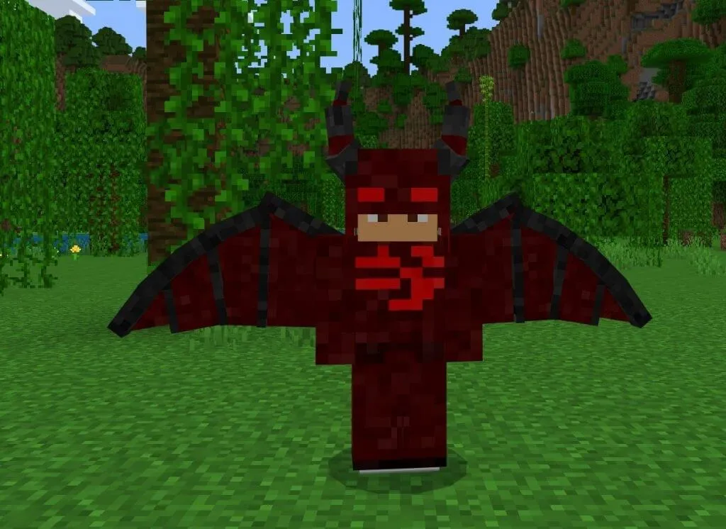 игрок в доспехах демона