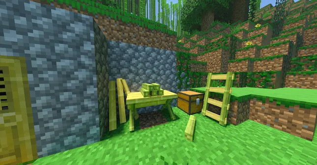 Средевековый стол с бревнами