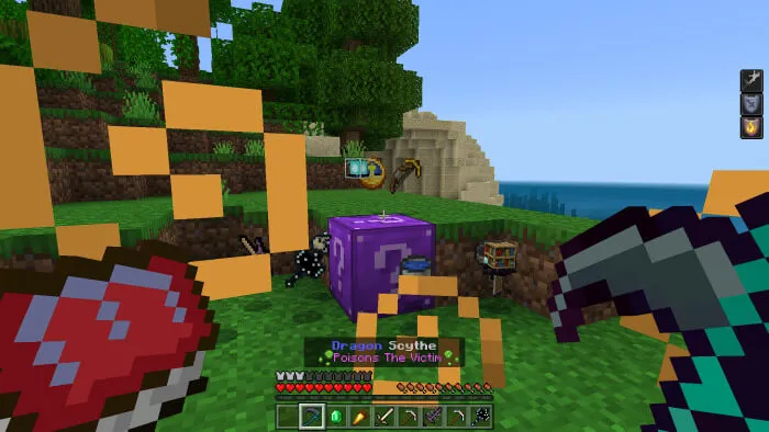 Выпавшие предметы с лаки блока