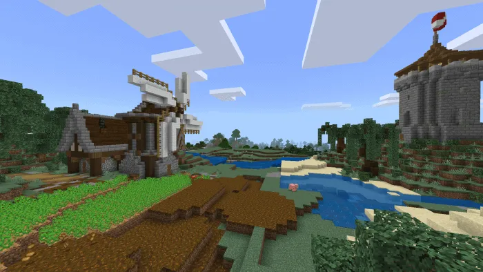 Мельница и поля