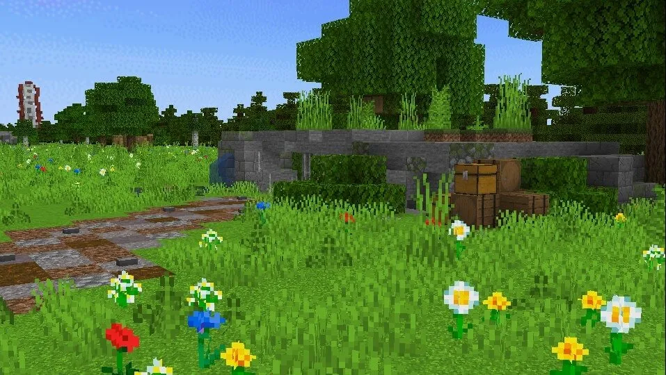 Лесная опушка и сундук