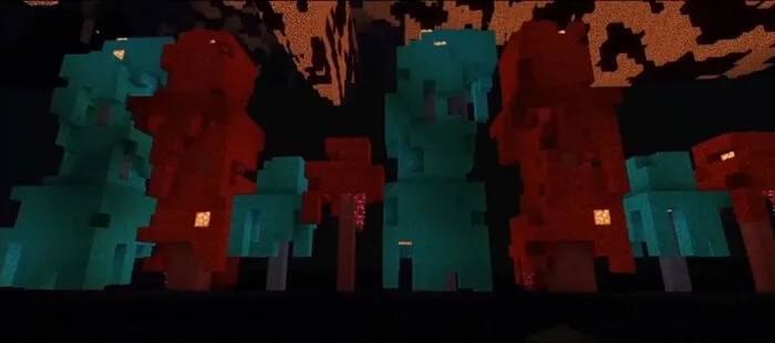 Красные и голубые деревья