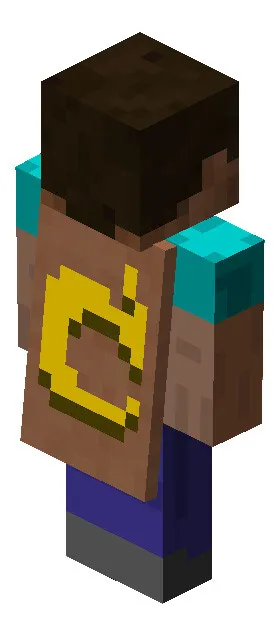 Плащ с коричневым логотипом Mojang
