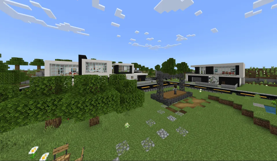 Вид сцены в современном районе