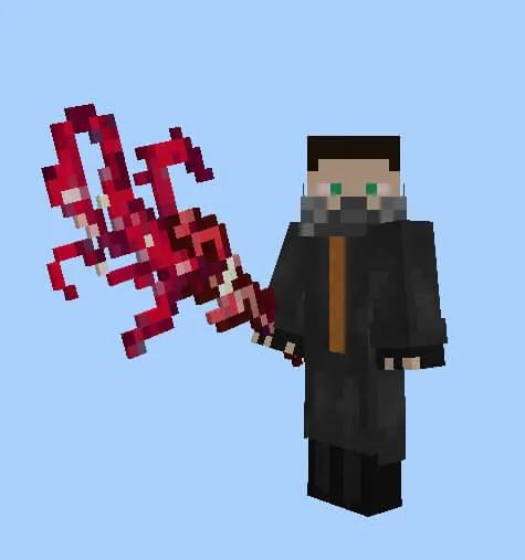 Игрок с посохом в руке