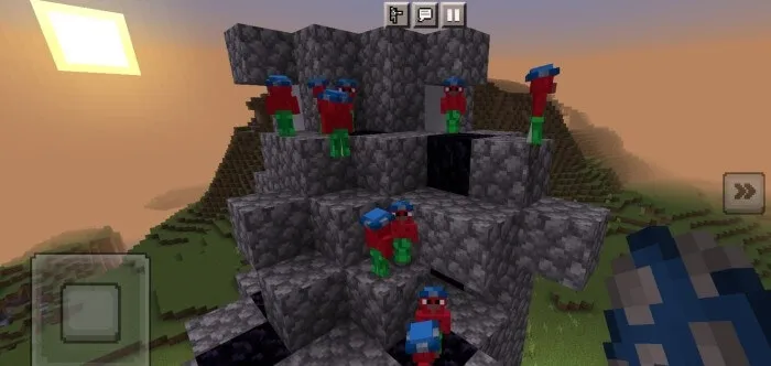 Красные тролли на горе булыжника