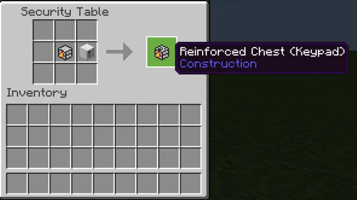 Крафт сундука с клавиатурой