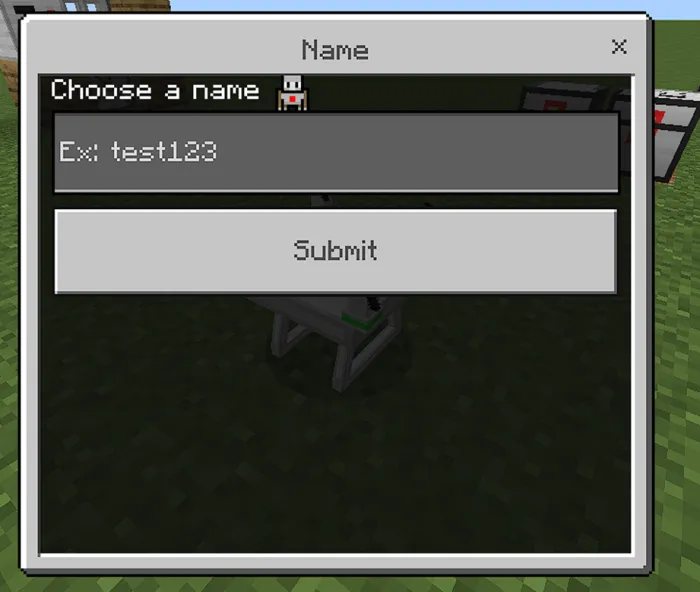 Интерфейс для установки названия дрона