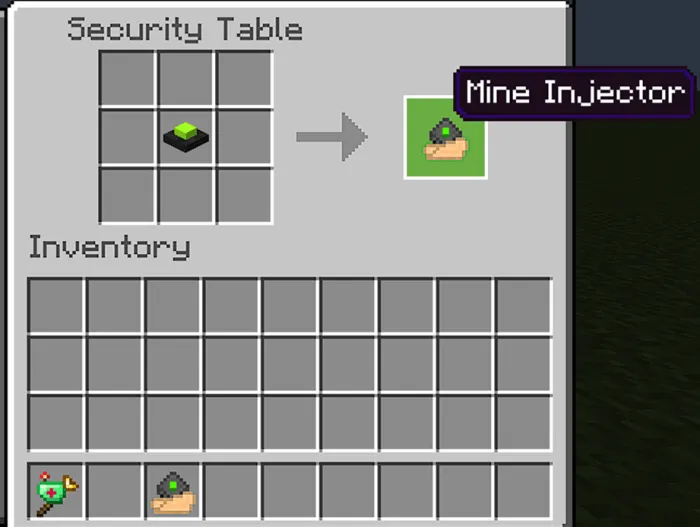 Крафт минного инжектора