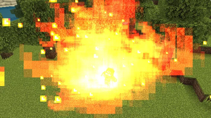 Частицы огня от взрыва