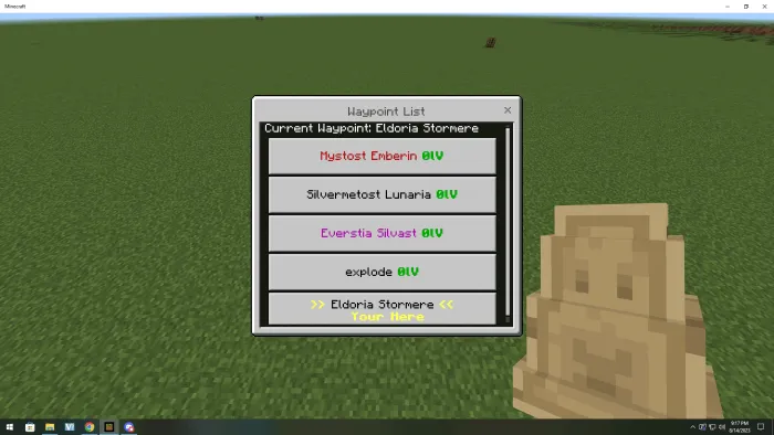 Интерфейс точек перемещения