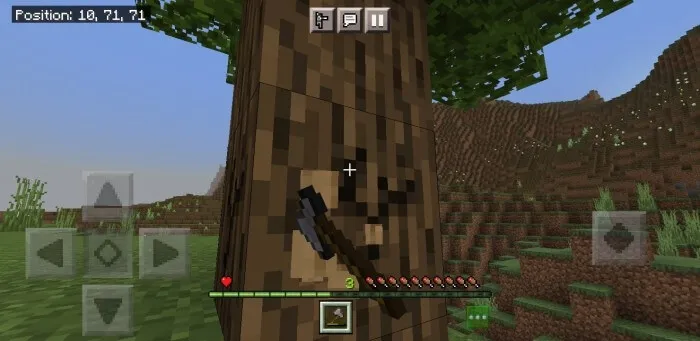 1 слот и 1 здоровье в Minecraft