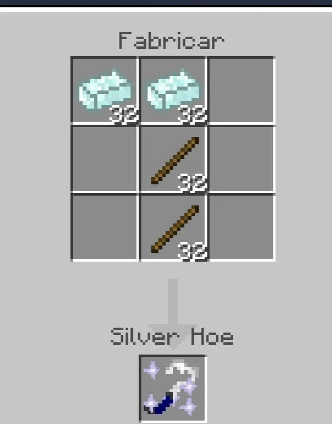 Крафт серебряной мотыги