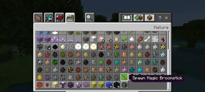 Предмет метлы в инвентаре