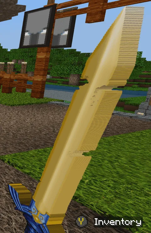 Реалистичный золотой меч