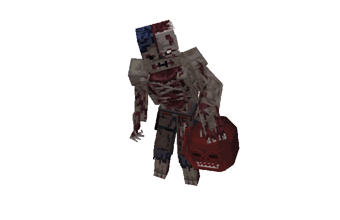 Зомби с красной гранатой