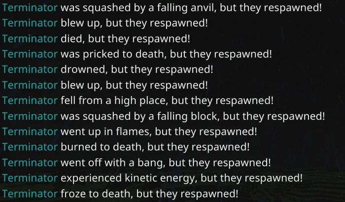 Сообщение о смерти терминатора