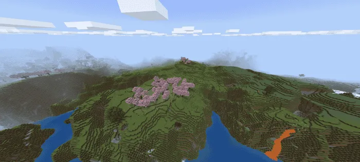 Вишневая роща вдали