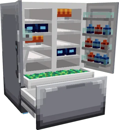 Открытый холодильник