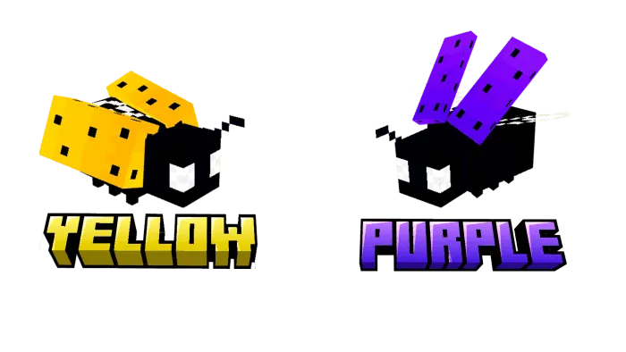 Желтая и фиолетовая божьи коровки