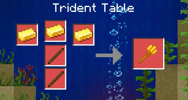 Крафт золотого трезубца