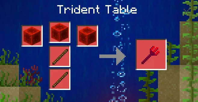 Крафт редстоунового трезубца