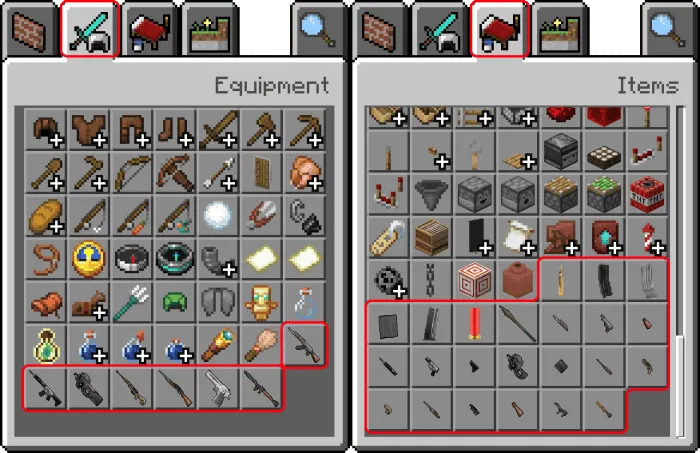 Предметы в инвентаре