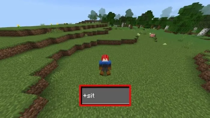 Игрок сидит и команда действия