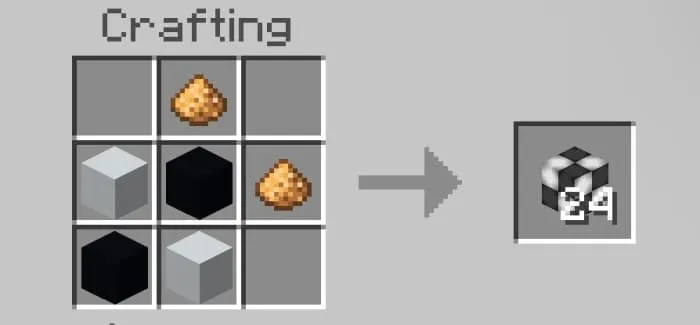 Крафт сияющего блока сеткой