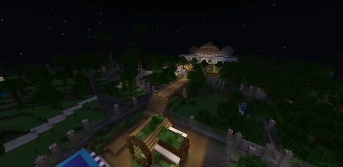 Вид на парк ночью