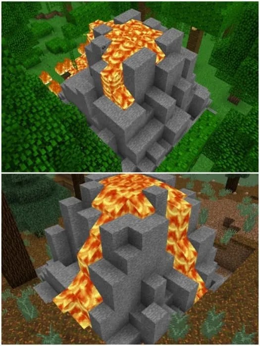 Небольшой вулкан в лесу