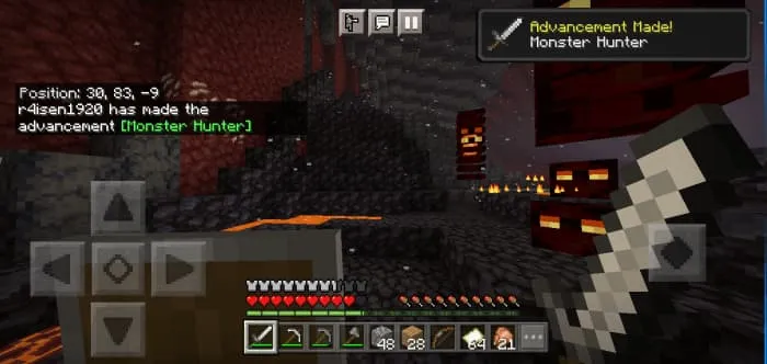 Достижение за сражение с монстрами