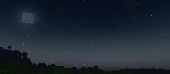 Ночное небо с Луной и звездами