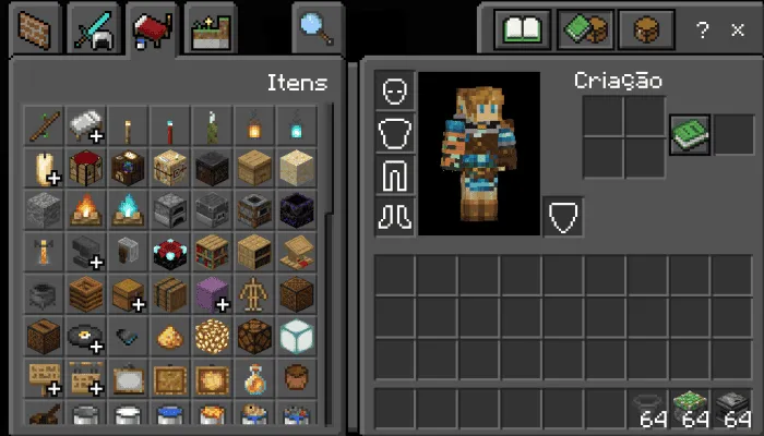 Темный интерфейс инвентаря