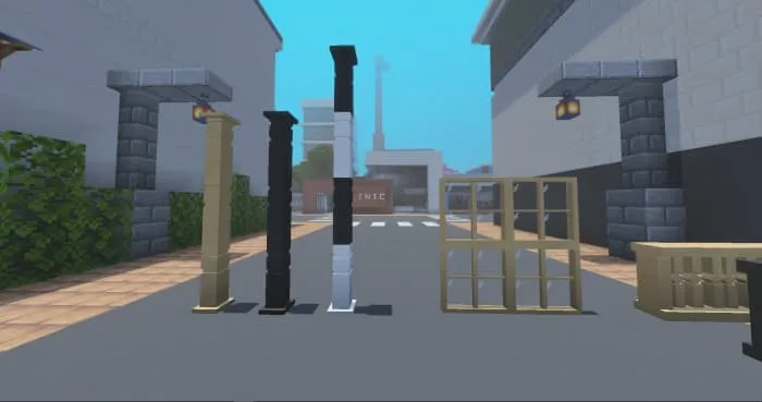 Столбы и оконные решетки