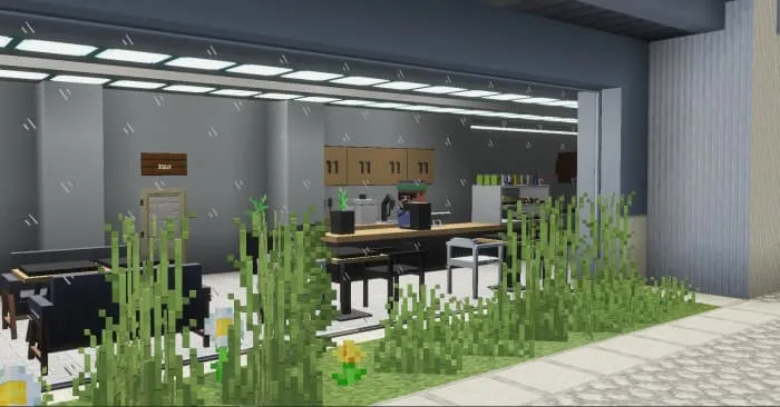 Вид на кухню с интерьером