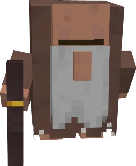 Старый житель с тростью