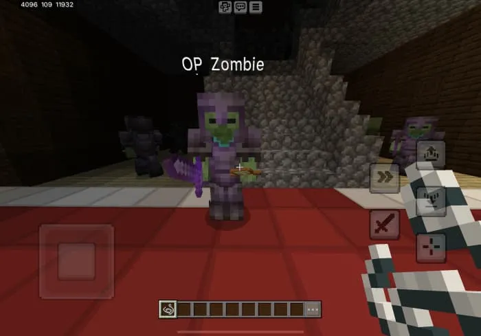 Взрослый зомби в незеритовой броне