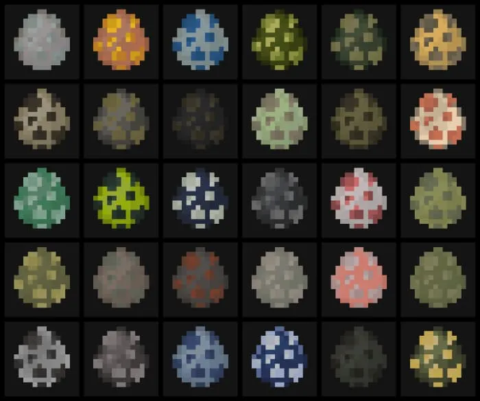 Новые яйца спауна в инвентаре