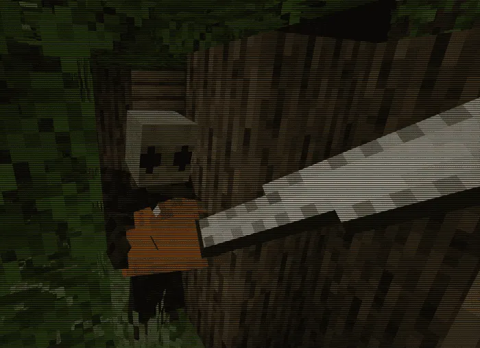 Преследователь с пилой в лесу