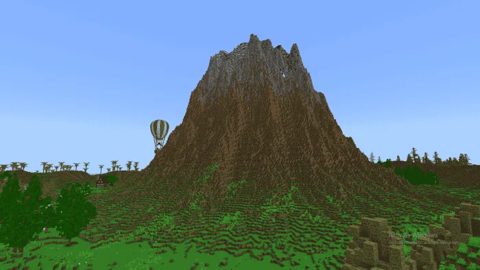 Вид на гору и аэростат