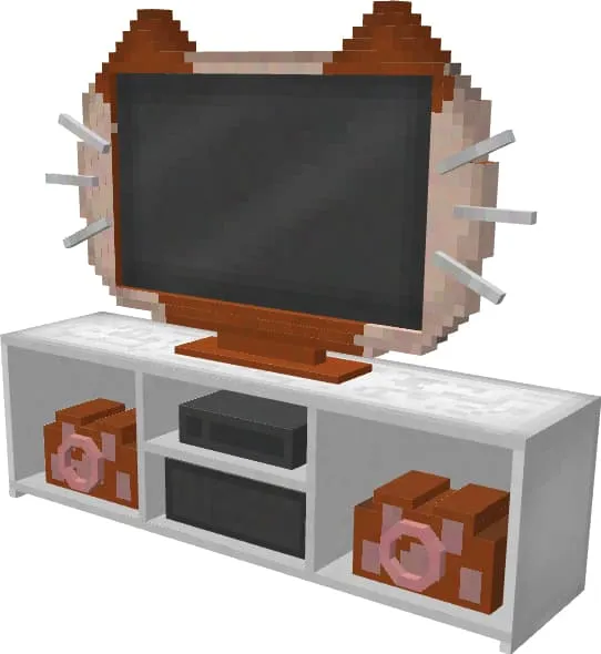 Телевизор и тумбочка в виде кошки