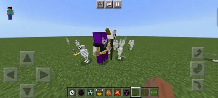 Ведьма и скелеты в Minecraft