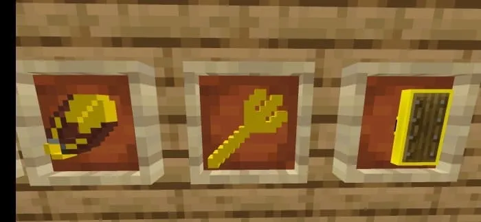 Золотые ножницы, трезубец и щит