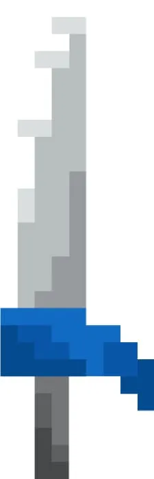 Острый клинок с синей ручкой