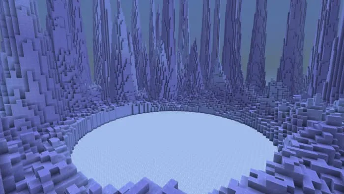 Ледяная арена и озеро по центру