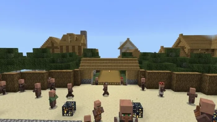 Жители возле деревни