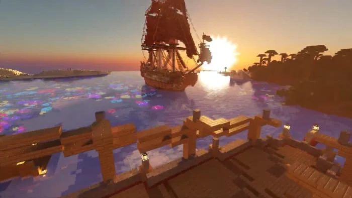 Закат на фоне океана