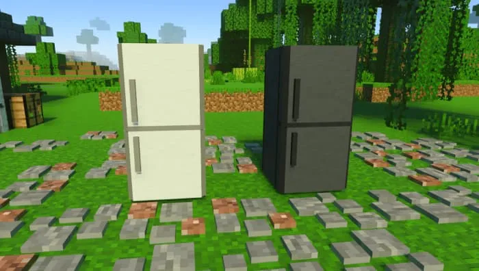 Белый и черный холодильники